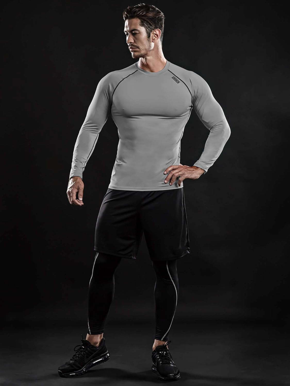 4, 3, 2 or 1 Pack Men'S Compression Shirts Top Long Sleeve Sports Baselayer Workout Running Athletic Active